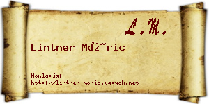 Lintner Móric névjegykártya